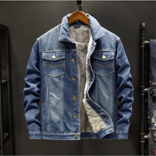 2020 autumn and winter plus size jacket mens denim clothing youth loose casual jacket washed lapel jacket jacket men