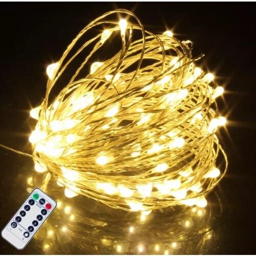Remote Control Silver Wire Led String Lights 5-20M Waterproof Home Garden Wedding Christmas Party Outdoor Patio Decoration Light