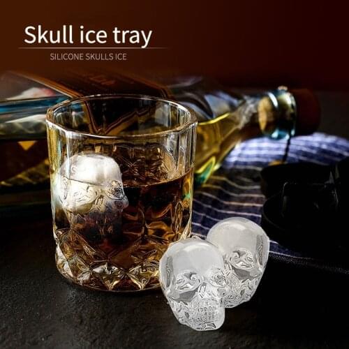 3D Skull Silicone Ice Maker Ice Cream Chocolate Candy Pudding DIY Tool Whiskey Cocktail Ice Cube Making Kitchen Bar Utensils
