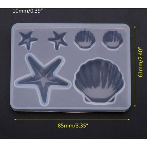Silicone Mold Sea Shell Starfish DIY Epoxy Resin Jewelry Making Pendant Cake Decoration Mirror Crystal Handmade Crafts Gifts