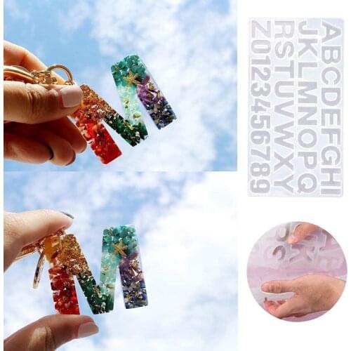 DIY Crystal Silicone Mold English Letter Handmade Jewelry Resin Pendant Molds Key Chains Necklace Bracelet Jewelry Making Craft