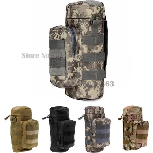 Tactical Molle Water Bottle Pouch Military Airsoft Kettle Waist Bag Outdoor Climbing Hiking Hunting Water Bags