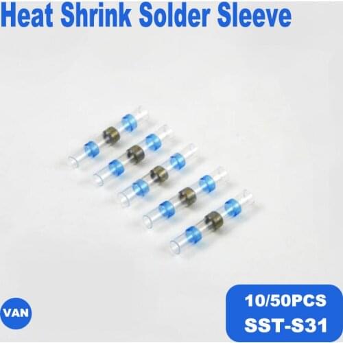10/50pcs SST-S31Soldering Terminals HeatShrinkSolder Butt Connectors SolderConnectorKit WireConnectorWelding Cable Connectors