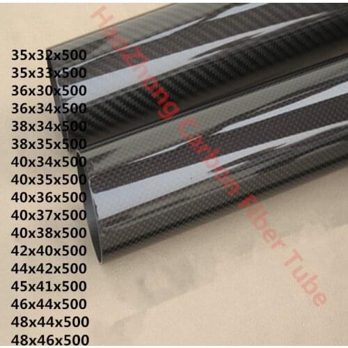 500mm 3k Carbon Fiber Tube/Pipe 35mm 36mm 38mm 40mm 42mm 44mm 45mm 46mm 48mm (Roll Wrapped) Light Weight, High Strength