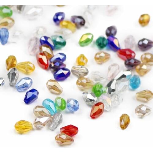 UPGFNK 3*5mm 100pcs Water droplet pear shaped Austrian crystals beads Teardrop loose Glass beads Jewelry Making DIY bracelet