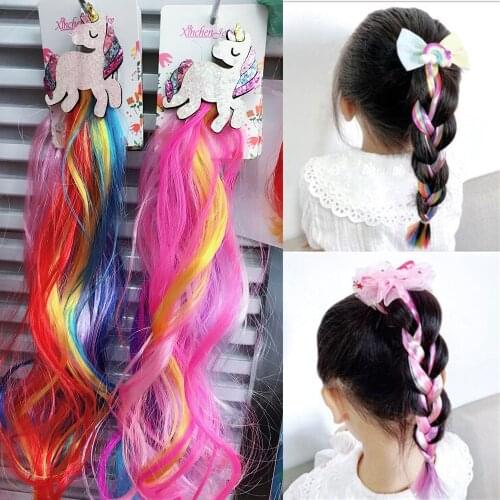 1pc Unicorn Cartoon Hairpin Child Twist Hair Clip Simple Barrette Cute Girls Hair Rope Accessories Kids Wig Rope Hair Head Wear