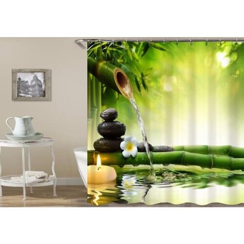 OLOEY 3D Print Shower Curtains Waterproof Plant Curtains for Bathroom Fabric Curtains Customized Bath Decor