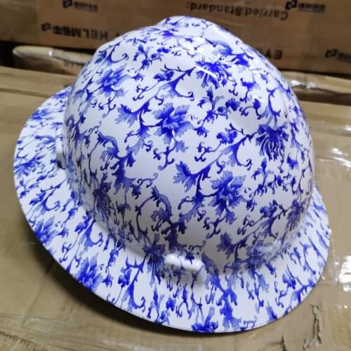Safety Helmet Full Brim Hard Hat Custom Design Printing Construction Work Cap Sunshade Railway Mine Traffic