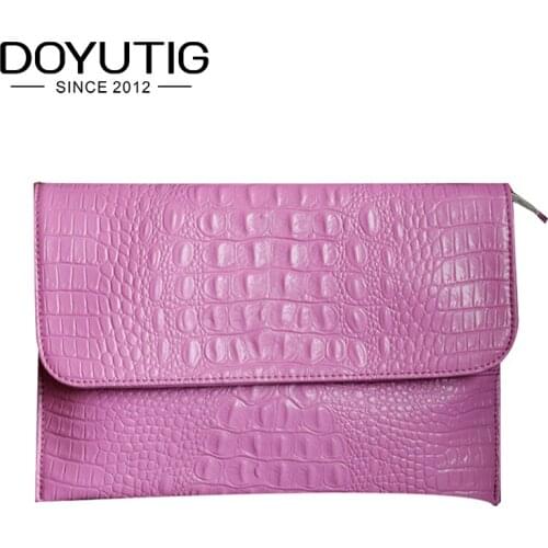 DOYUTIG Women Envelope Evening Clutch Bags Pink Crocodile Pattern Female Pu Leather Shoulder Bags Crossbody Purse & Handbag A223