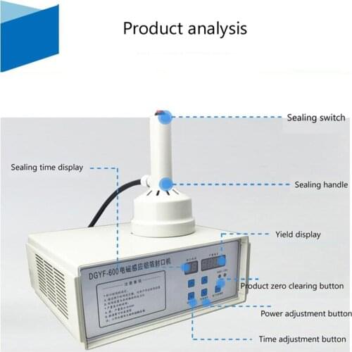 100-500W/5 gear regulation Electromagnetic Induction Aluminum Foil Bottle Sealing Machine 600A