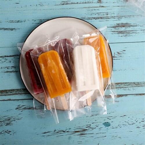 100PCS Plastic Ice Bag One-time Transparent Storage Bags Popsicle Bags Fridge Frozen Ice Cream DIY Packaging
