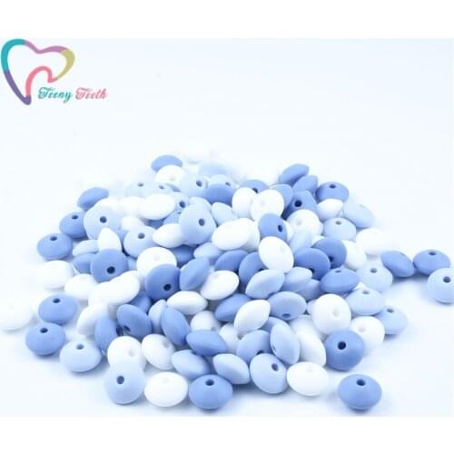 100 pcs Loose Silicone Beads Abacus Lentils 12*6mm Diy Teething Jewelry Bpa Free Baby Pacifier Chain Silicone Beads