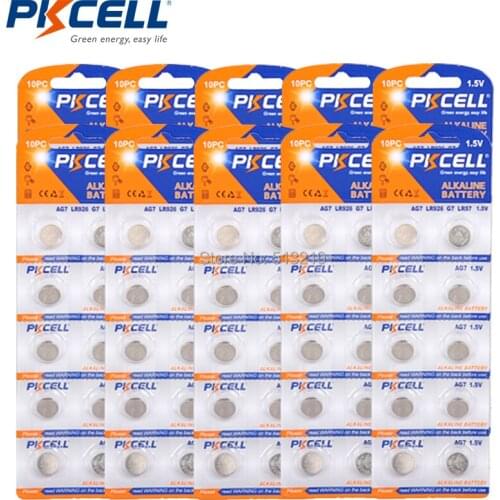 100 x G7 0% Mercury Coin Battery AG7 1.5V LR57 195 927LR927 399 395 Button Cell Batteries