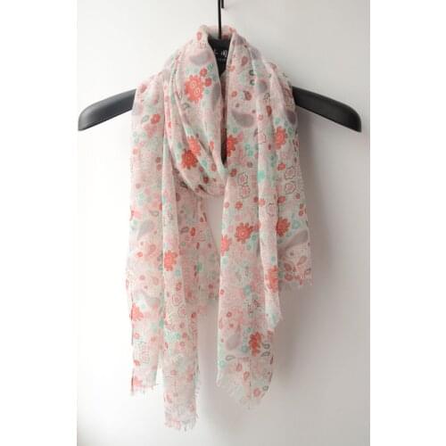 2016 Women Paisley Floral Printed Scarf Fringe Cotton Voile Scarf Shawls 10pcs/lot