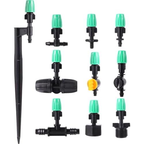 5Pcs Irrigation System Misting Nozzle with Different Connector Agriculture Garden Watering Sprayer Drop Temperature Dust Removal