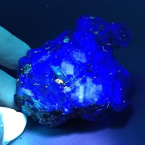 95gNatural blue fluorite and mica crystal home decoration aura meditation healing chakra teaching mineral specimen