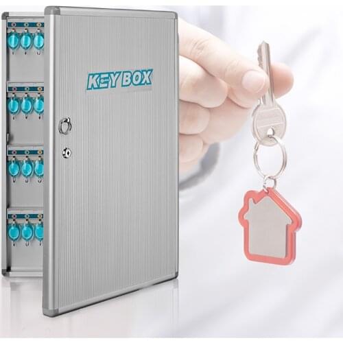 96 Keys Box Cabinet Secure Wall Mount Combination Aluminum B1096 96 Key Tags Metal Storage Box for Home and Office