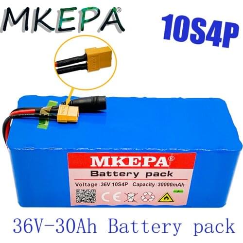 36V 10S4P 30Ah battery pack 500W high power battery 42V 30000mAh Ebike electric bicycle BMS 42v battery with xt60 plug