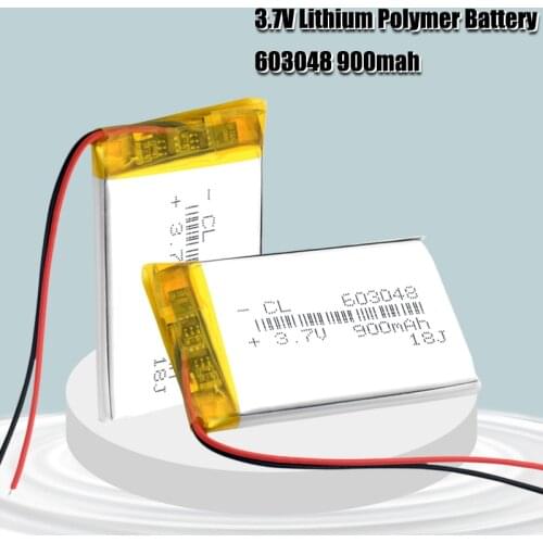 3.7V 900mAh 603048 Rechargeable Battery Lithium Polymer Li-Po li ion cells For LED Light DVD GPS MP3 MP4 MP5 PDA PSP power bank
