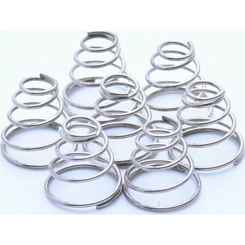 Tower Spring, 5Pcs, Steel Conical Cone Compression Spring, Taper Pressure Spring Wire Diameter 0.5mm-1mm