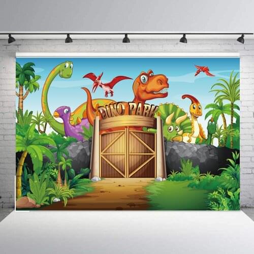 BEIPOTO Dinosaur Birthday Backdrop Photography Background for Boys Party Supplies dino park banner decor photo booth shoot props
