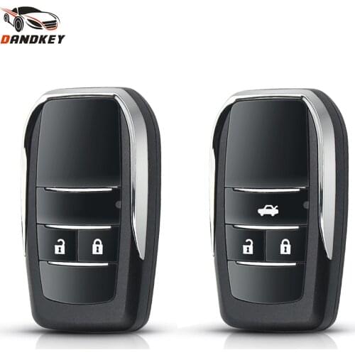 Dandkey 2/3 Buttons Modified Flip Folding Remote Key Case Shell For Toyota Reiz Camry Rav4 Yaris Uncut TOY43 Key Fob Blank Case