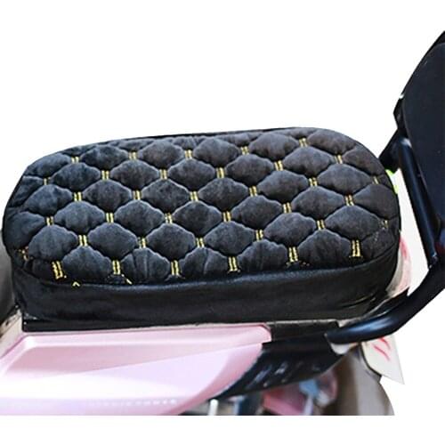 Motorcycle Seat Cover Plush Warm-keeping Soft Seat Protector For Electric Scooter Black Warm Velvet Seat Cover Motocycle