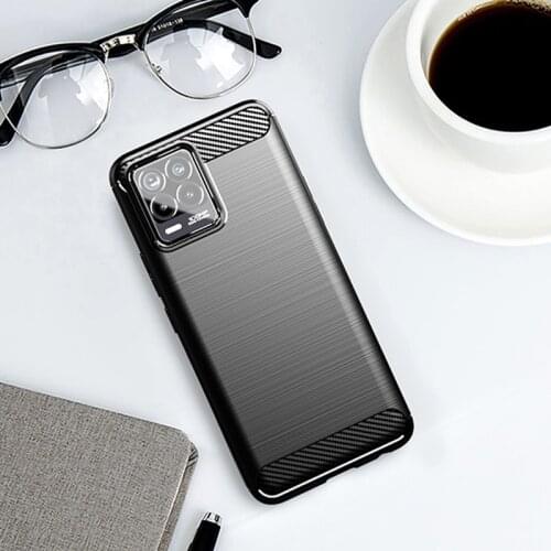 For Realme 8 Pro Case For Oppo Realme 8 Pro Back Cover Shockproof Bumper Soft TPU Carbon Fiber Phone Case For Oppo Realme 8 Pro