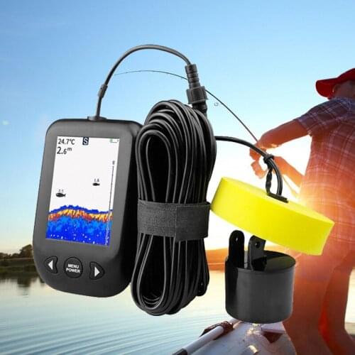 XF02 Fish Finder 9M Cable 100M Portable Sonar LCD Screen Echo Sounder Alarm Transducer Sensor Sonar For Fishing Ice/Sea Fishing
