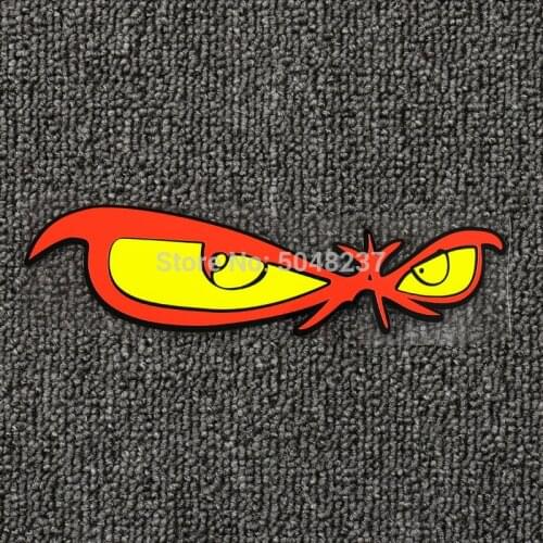 FASP PVC fluorescent sticker red yellow eye Decal for motorcycle car Suitcase Refrigerator etc