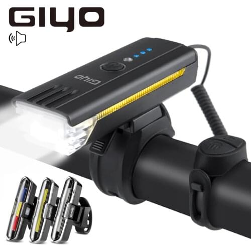 GIYO Flashlight / Horn for Bicycle MTB Road Light Bike Front Rear Lantern USB Rechargeable Led Bicycle Light Cycling Accessories