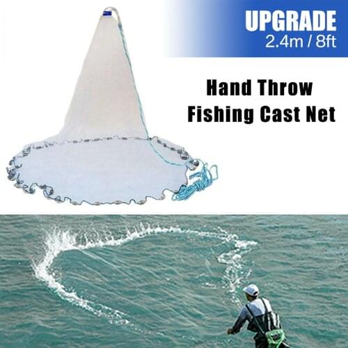Finefish catch fishing net USA cast nets water hand throw fly fishing network small mesh gill net with sinker and without sinker