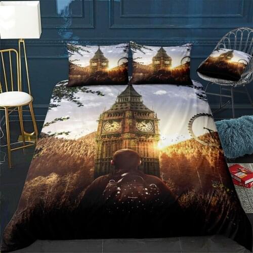 Abandoned London Quilt Cover Pillowcase 3Piece Comforter Bedding Set With Pillow Case Single Double Duvet Cover Home Decora