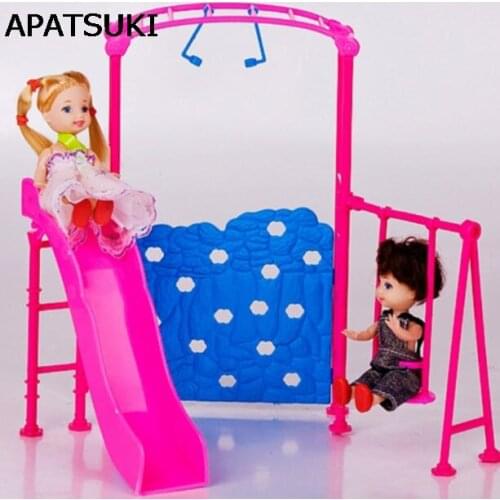 Dollhouse Plastic Amusement Park Play On The Slid 1/6 1Doll accessories for Barbie Dollhouse for Kelly Dolls Girls Play House