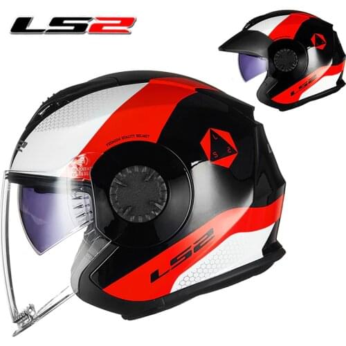 LS2 open face helmet motorcycle helmet vintage double lens ECE certificeate Original genuine retro 3/4 OF570