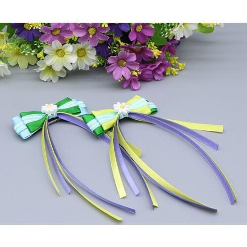 Cute Candy Color Ribbon Bow Hair Clips Hair Pin Rainbow Hair Clip Girl Kids Duckbill Hairpins Hair Styling Tool D20-1