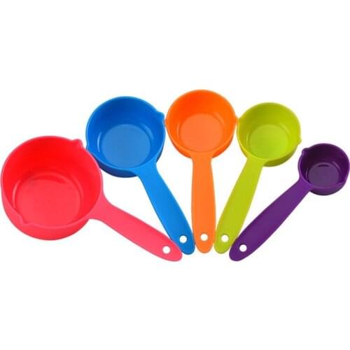 Color Plastic Measuring Spoon Set Coffee Seasoning Spoon With Scale Kitchen Baking Supplies