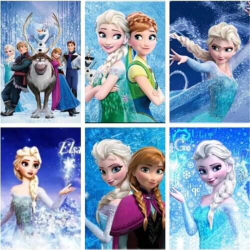 5d Diy Diamond Painting Cross Stitch Kits Frozen Snow Queen Anna Cartoon Embroidery Cartoon Diamond Mosaic Pictures Home Decor