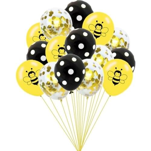 Bee Balloon Set For Bee Theme Birthday Party Decorations Glitter Latex Air Balloons