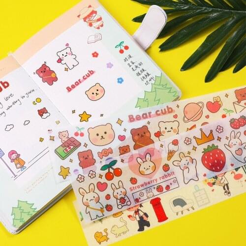 Japanese Kawaii Cute Girls Stickers Aesthetic Scrapbook Sticker DIY Scrapbooking Diary Waterproof Cute Girl Stickers Bear