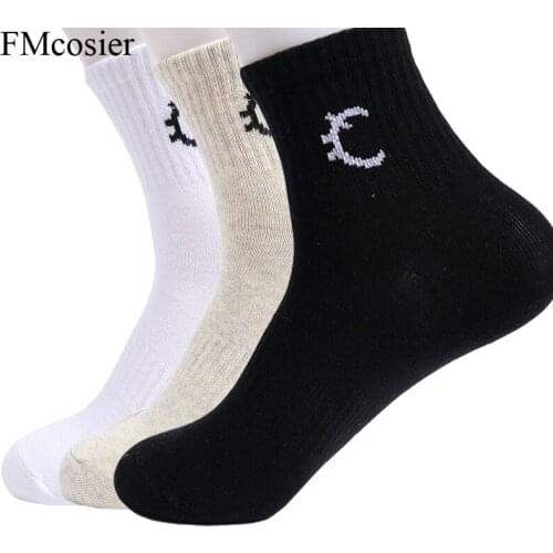 10 Pairs High Quality Novelty Black White Mens Crew Socks For Men Compress Dress Chaussettes Homme Sokken calcetines 40 42 44