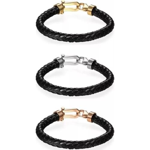 New Woven Leather Bracelet Charm Bracelet fashion jewelry leather bracelet for men and women