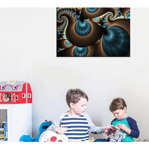 Abstract Blue Brown Like Several Holes Wall Art Painting Picture Print On Canvas High Quality for Modern Home Decorative Gifts