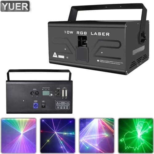 10W Full Color RGB Pattern Scanning Effect Light Stage Projector DMX512 Music Control DJ Disco Party Prom Bar Club Dance Floor