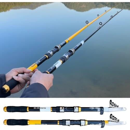Portable Telescopic Spinning Carbon Fishing Tackle Sea Rod Ocean Rod Fishing Pole 1.8-3.6m Fishing Rod Or With Spinning Rod
