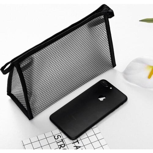 Transparent Grid Cosmetic Bag Large Capacity Shower Wash Toilet Bag Organizer Pouch Portable Travel Bags For Women