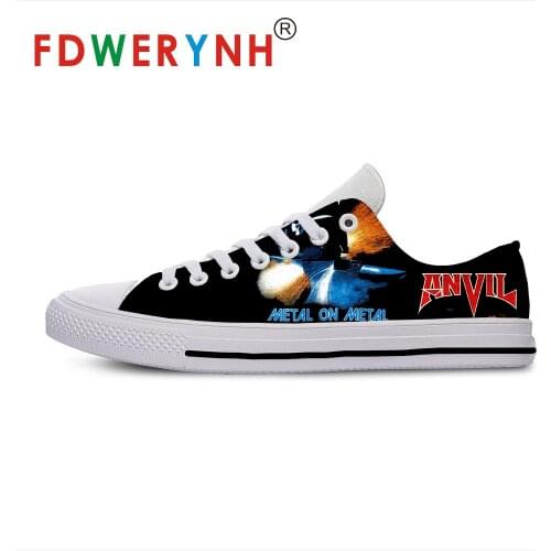 Anvil Band Most Influential Metal Bands of All Time Mens Casual Shoes 3D Pattern Logo Mens and Womens White Low-top Shoes
