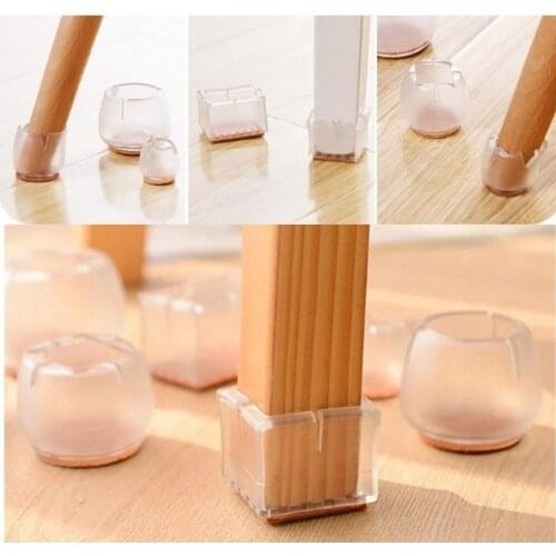 Silicone Chair Leg Caps 16PCS/Set Household Protector Pads Furniture Table Covers Socks Round Bottom Non-Slip Cups Accessories