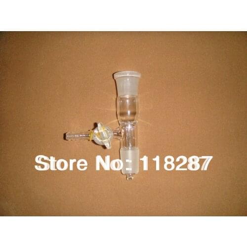 Vacuum Adapter,side arm with Glass Stopcock,24/29 joint,lab glassware,lab valve