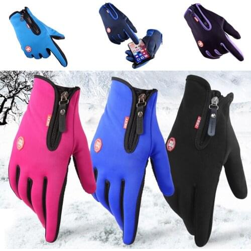 Waterproof Gloves Men And Women Fashion Thick Cold Resistant Gloves Cycling Full-Finger Touch Screen Mountaineering Ski Gloves